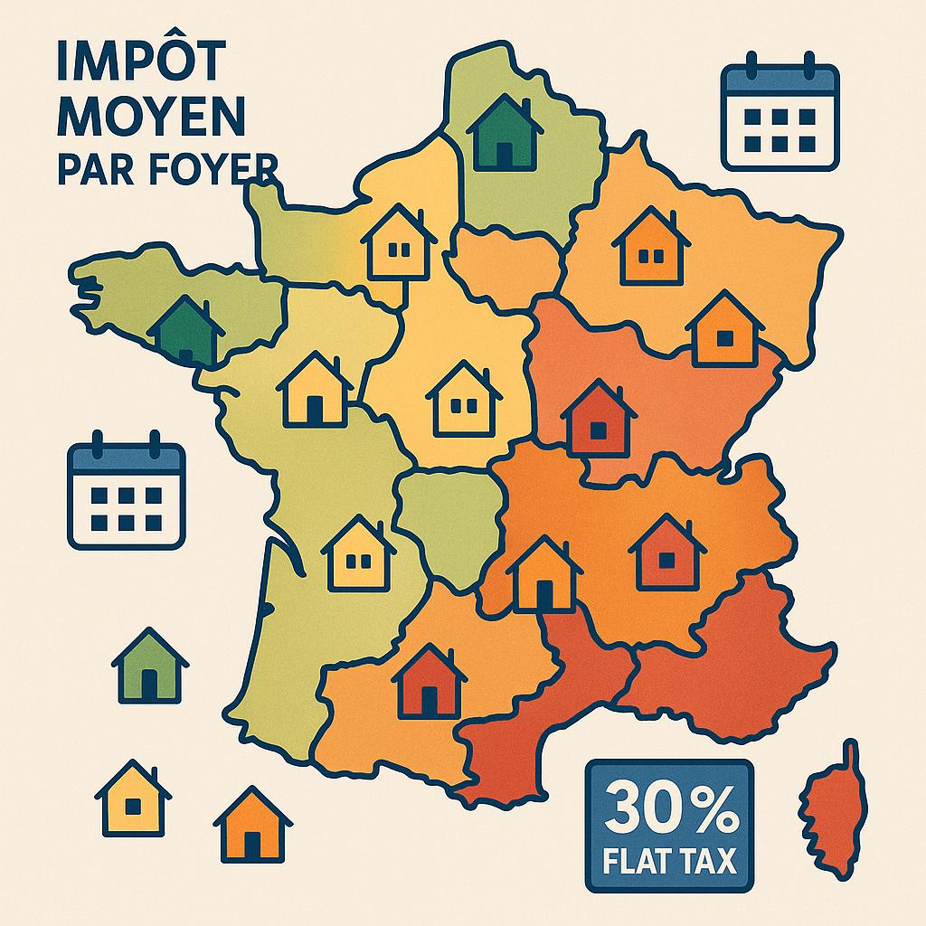 Revue Hebdo Fiscalité : impôt moyen par région, échéances & flat tax 2026