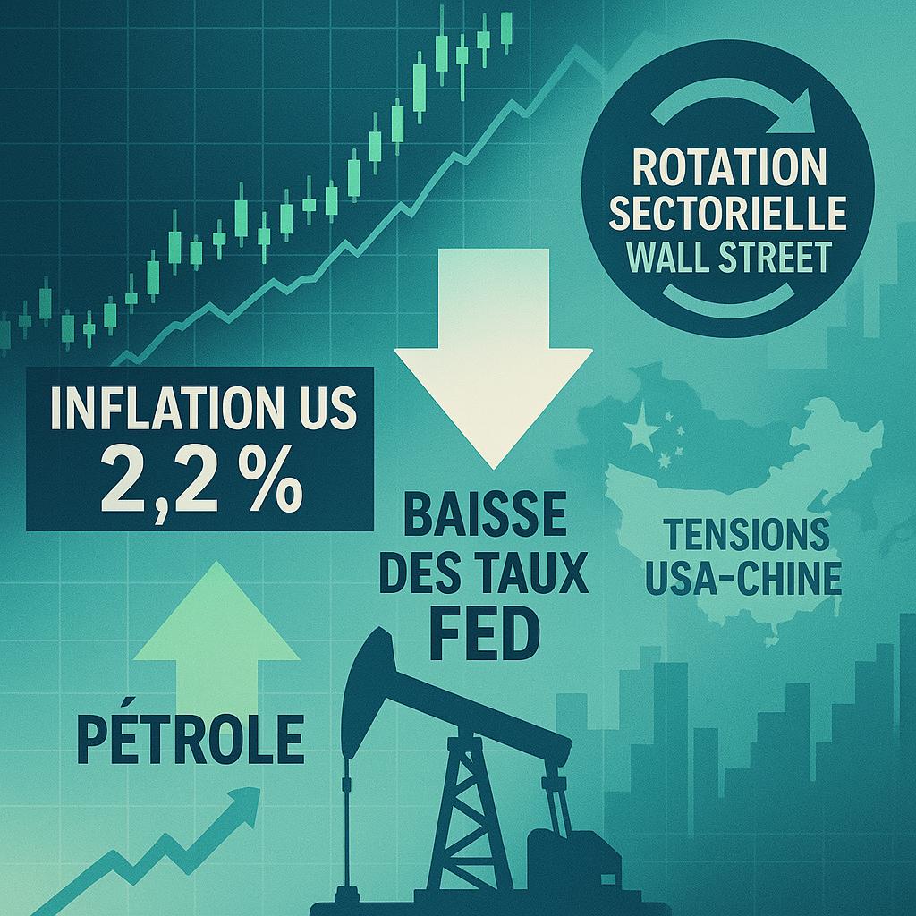 Inflation américaine à 2,2 % : vers une baisse des taux de la Fed et une rotation des marchés ?