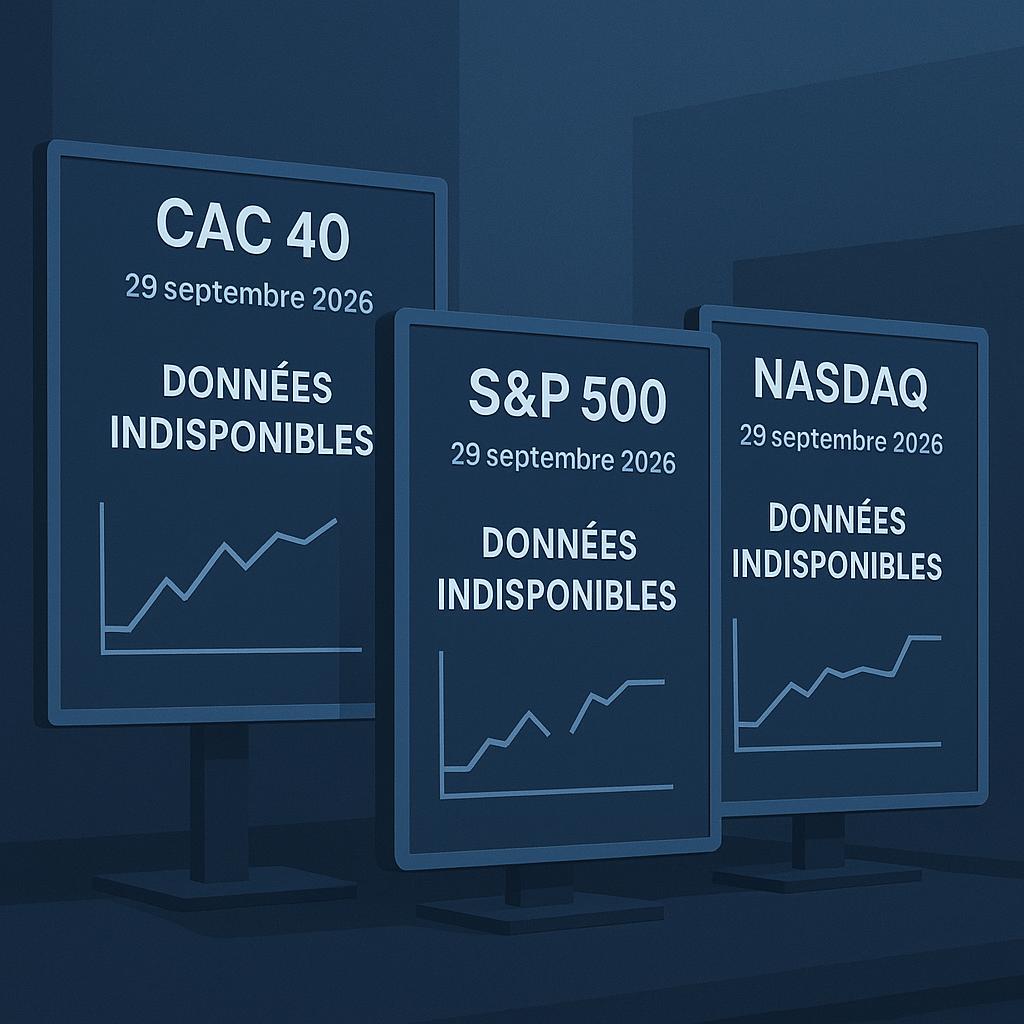 CAC 40, S&P 500 et Nasdaq : données indisponibles le 29 septembre 2026